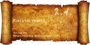 Kalita Anett névjegykártya